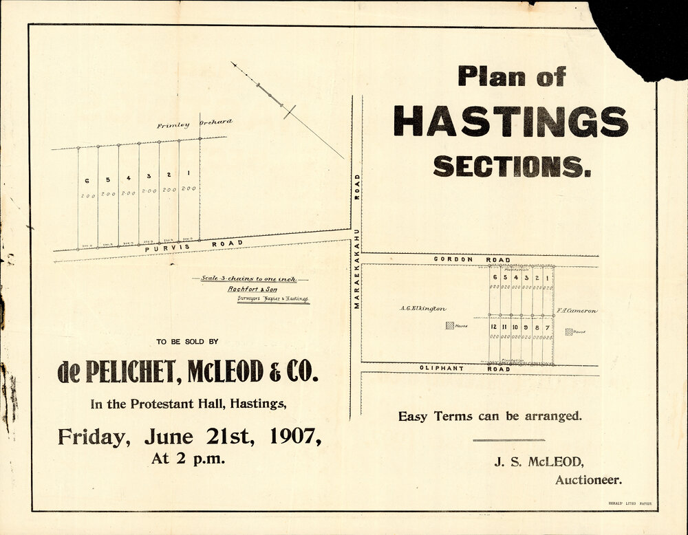 Plan of Hastings Sections