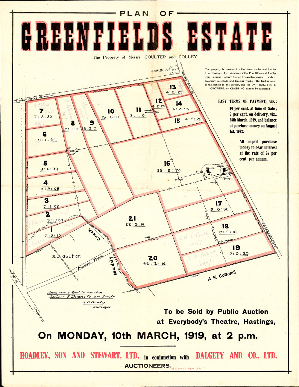 Plan of Greenfields Estate