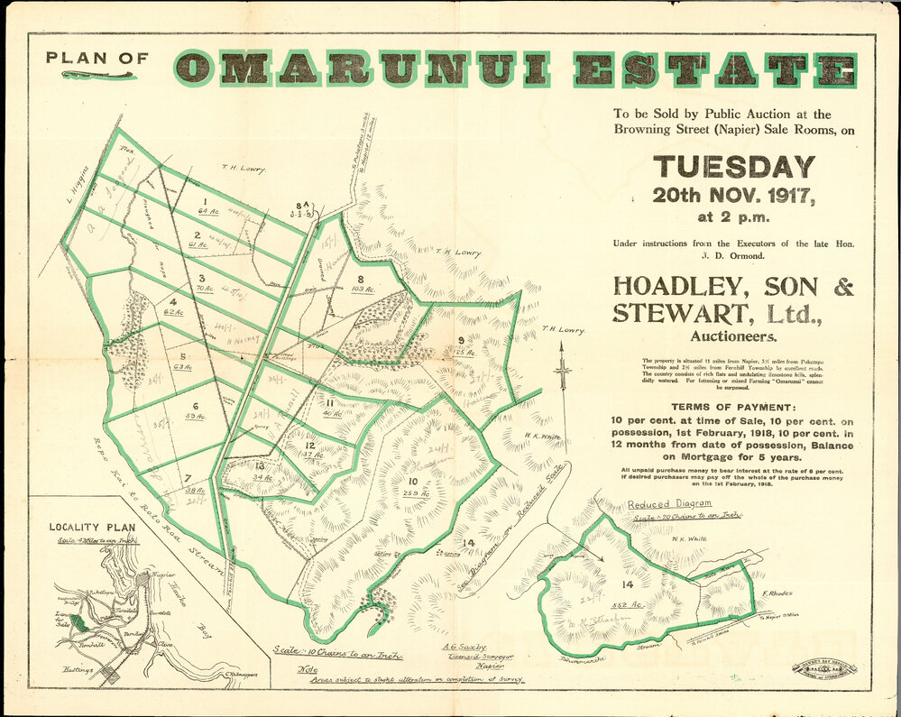 Plan of Omaranui Estate