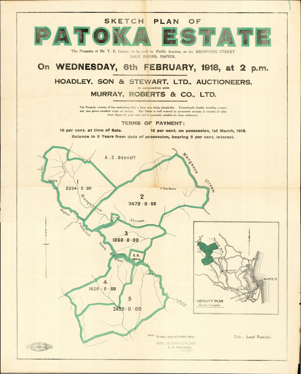 Plan of Patoka Estate