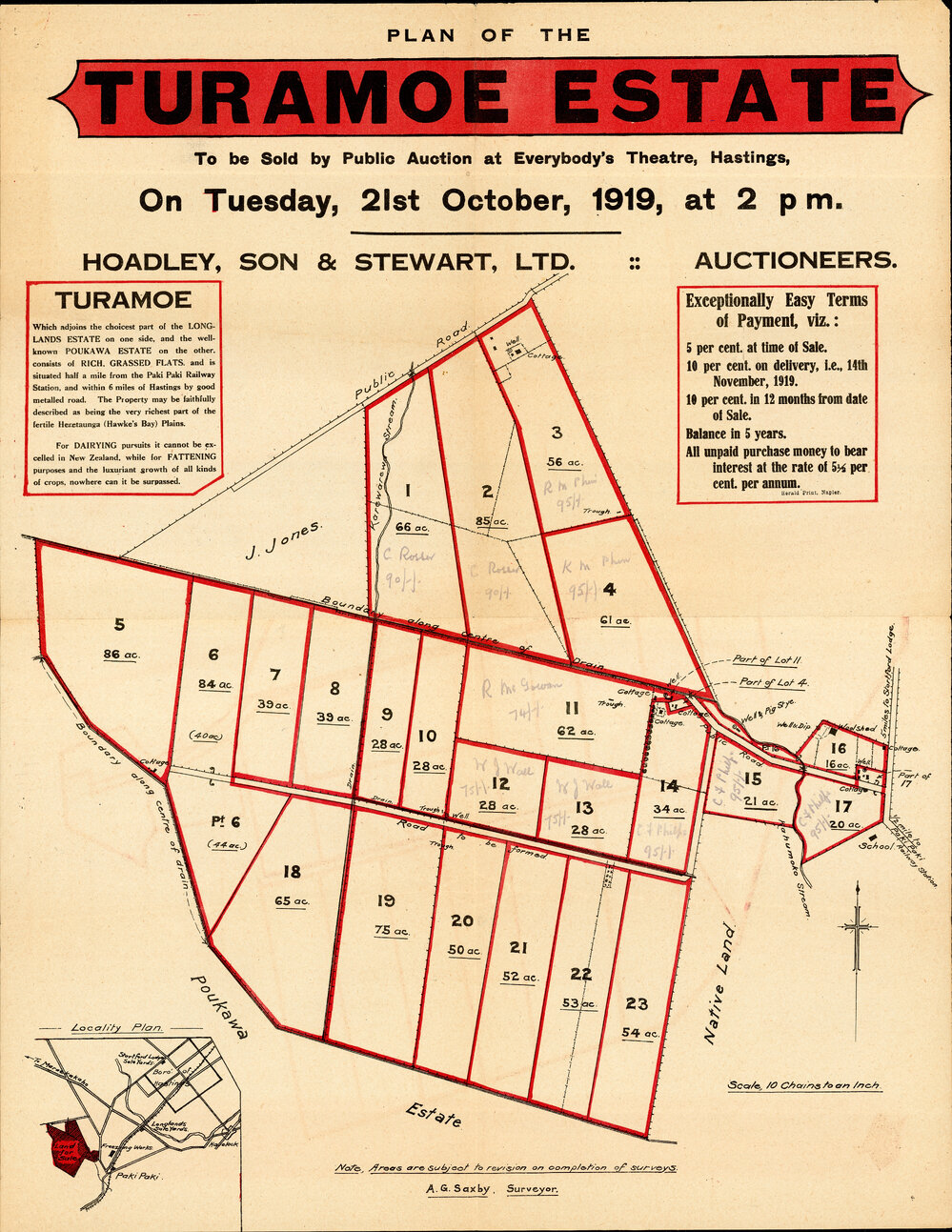 Plan of Turamoe Estate