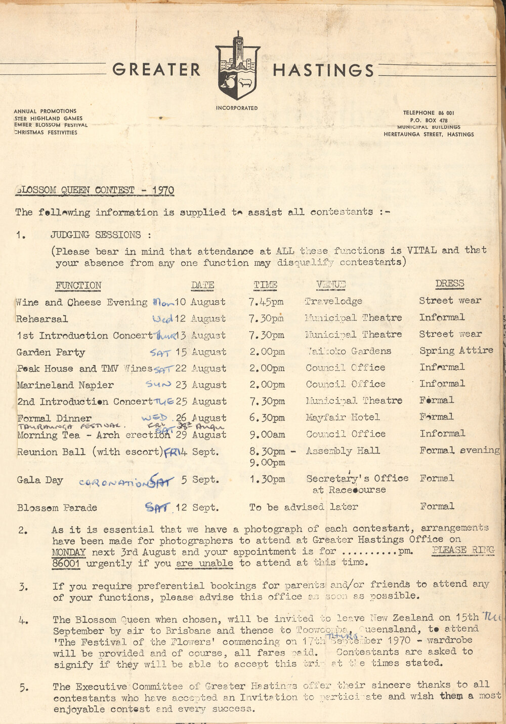 Blossom Queen Contest 1970