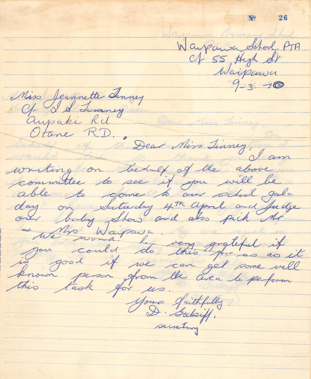 Letters from Waipawa School PTA