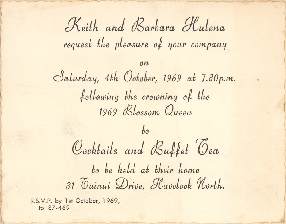 Invitation to Cocktails and Buffet Tea