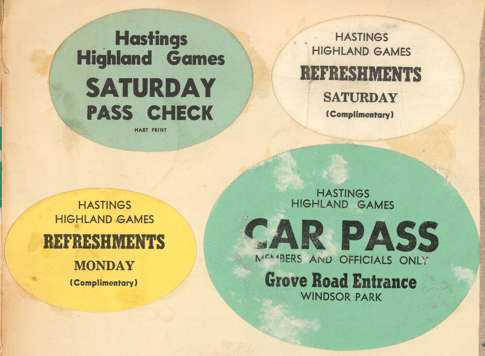 Highland Games Passes and Ribbon