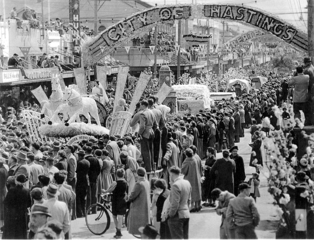 Blossom Parade in Heretaunga Street 1956