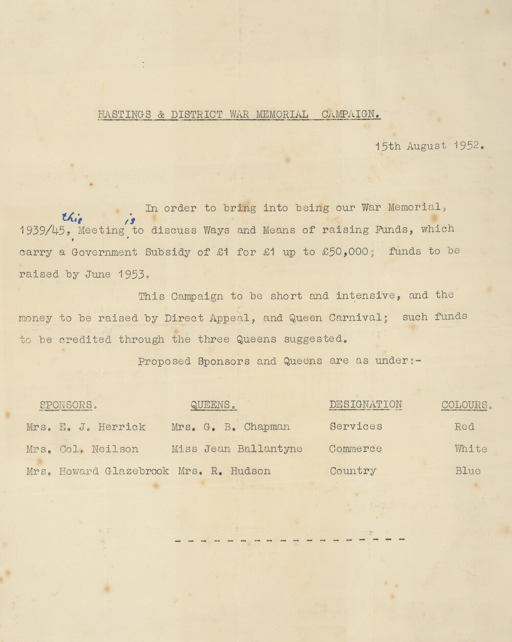 Hastings and District War Memorial Campaign