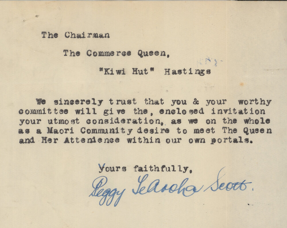 Hastings and District War Memorial Committee Letter