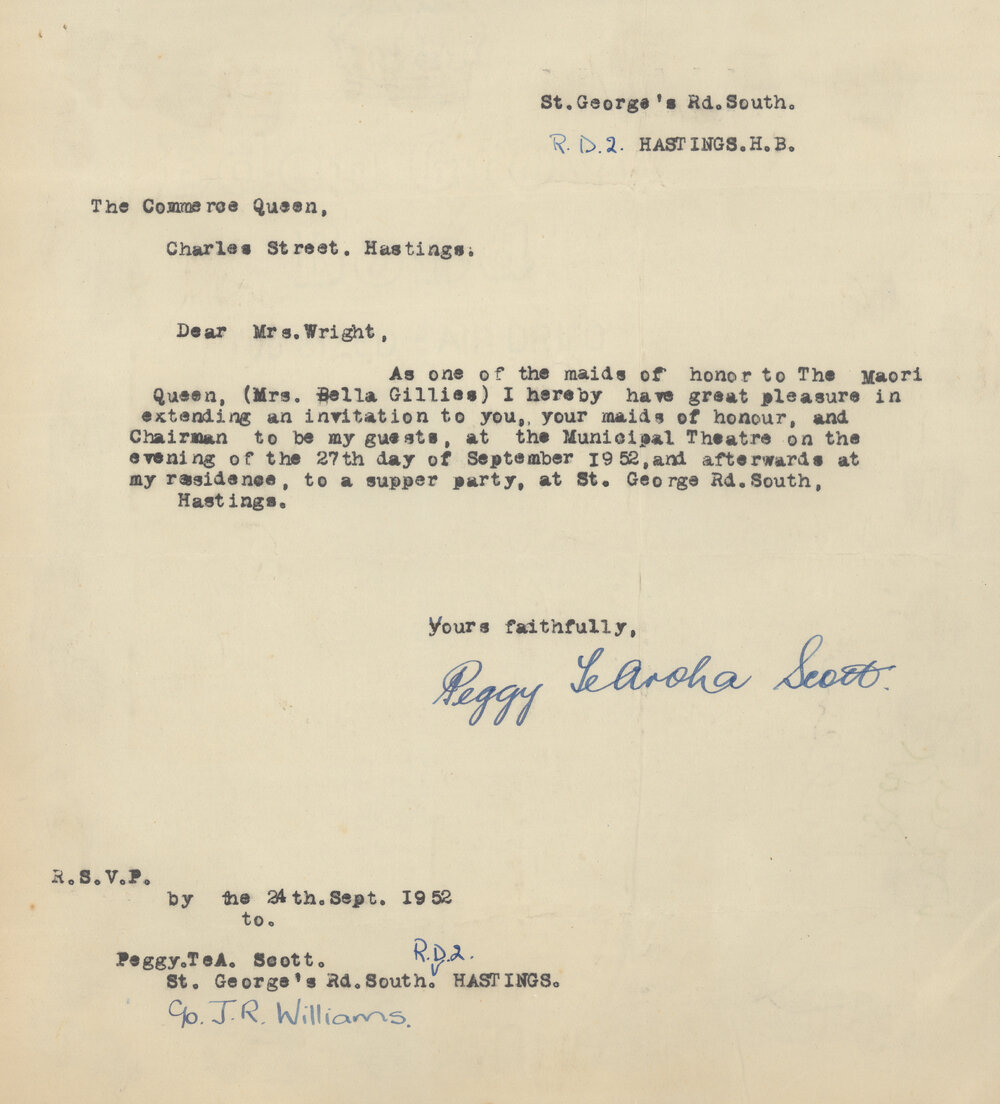 Letter to the Commerce Queen 1952