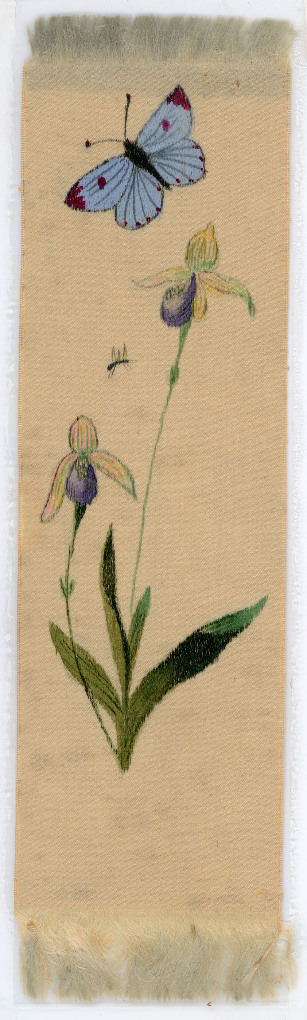 Illustrated fabric bookmark