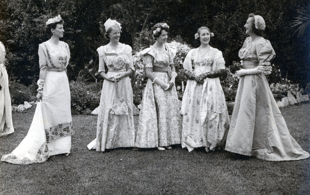 Five Women in Vintage Gowns