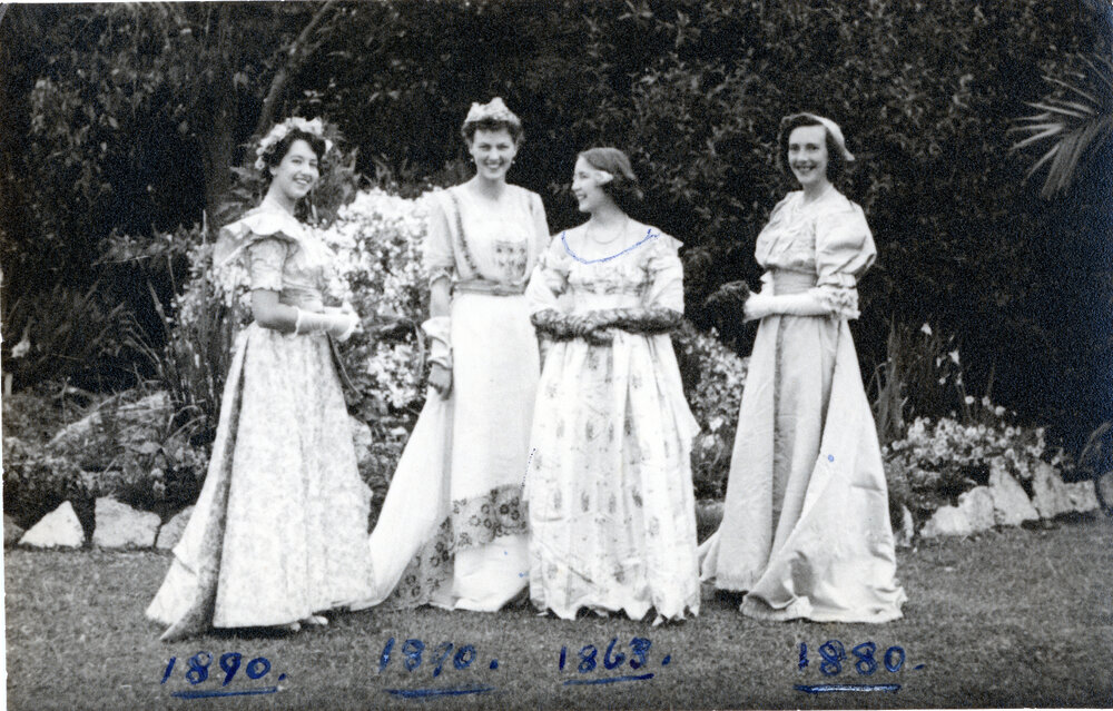 Four Women in Vintage Gowns