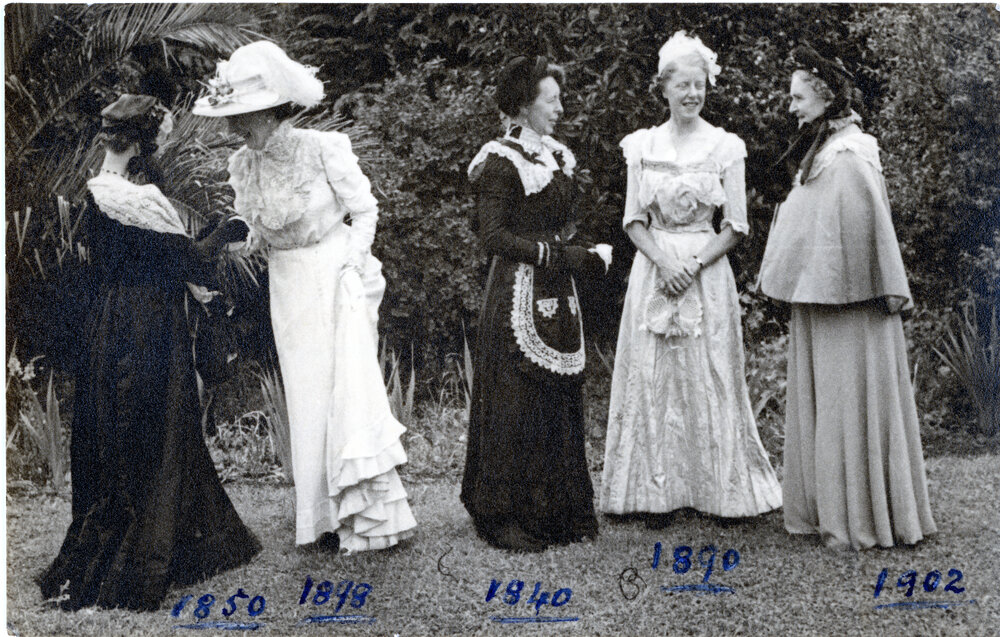 Five Women in Vintage Gowns