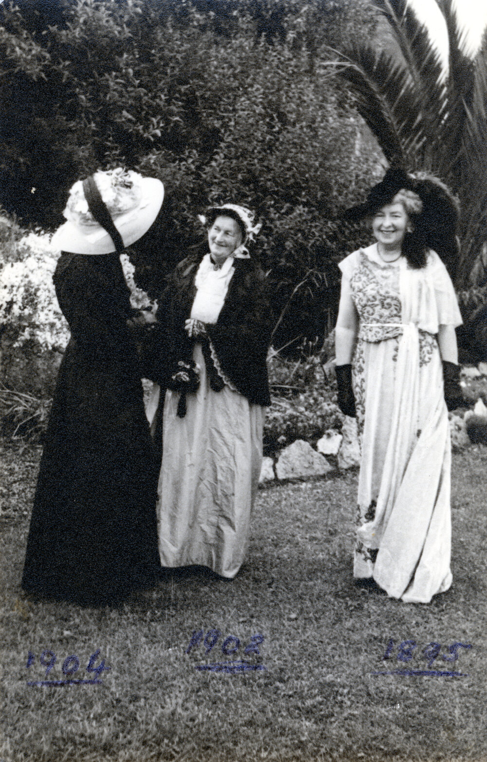 Three Women in Vintage Gowns
