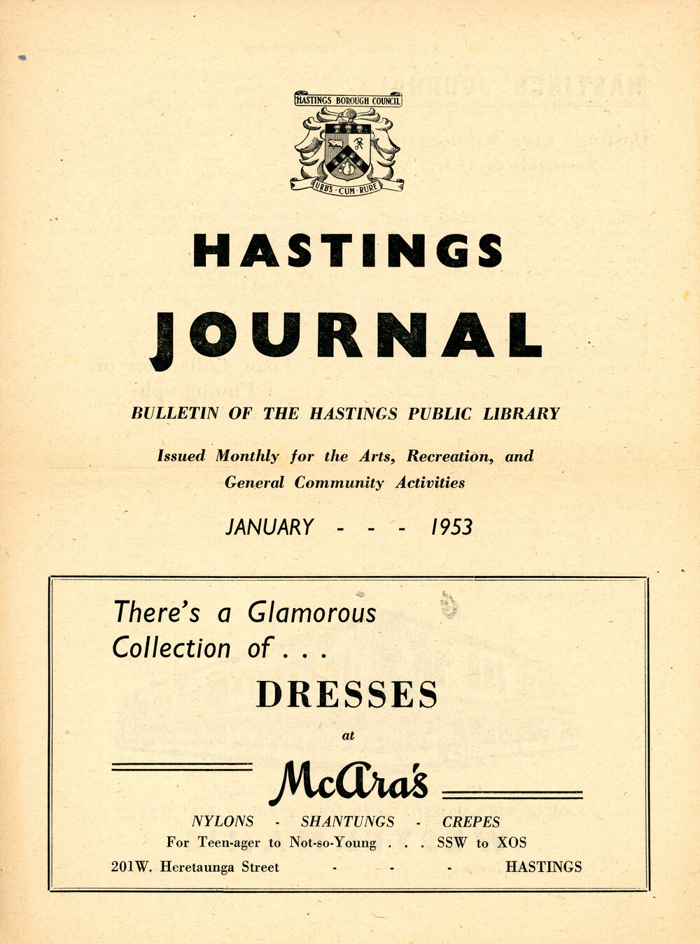 Hastings Journal: January 1953