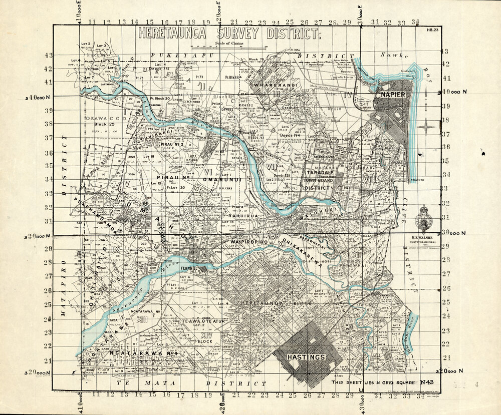 Map of Heretaunga Survey District