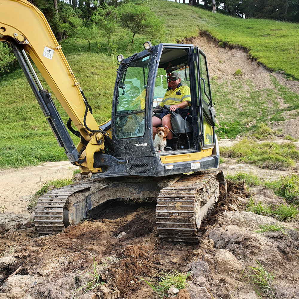 Digger Clearing Driveway