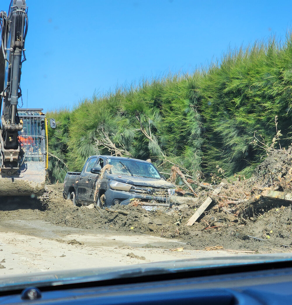 Damaged Vehicle on Puketapu Road