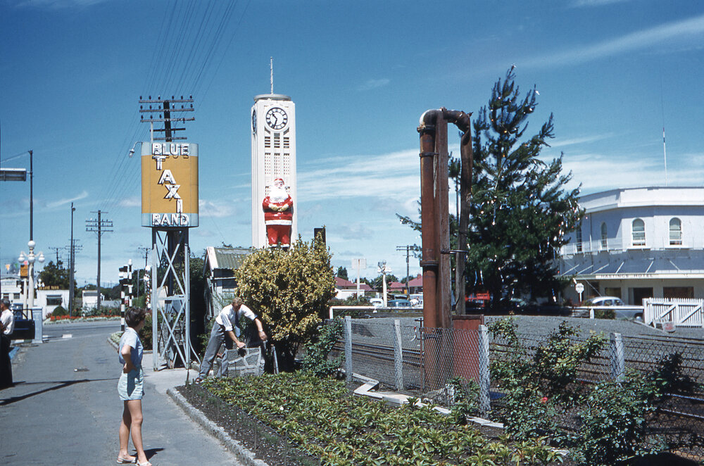 Father Christmas on Clock Tower