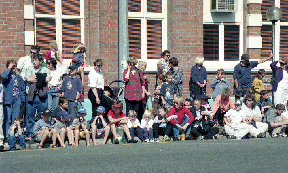 Parade Spectators Outside Herald Tribune Building 1999