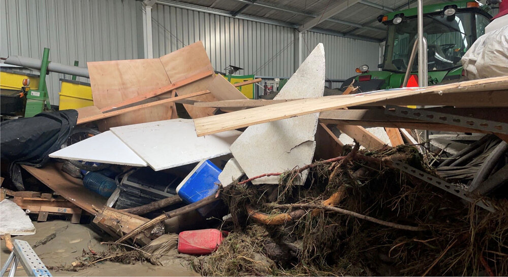 Silt in Damaged Shed