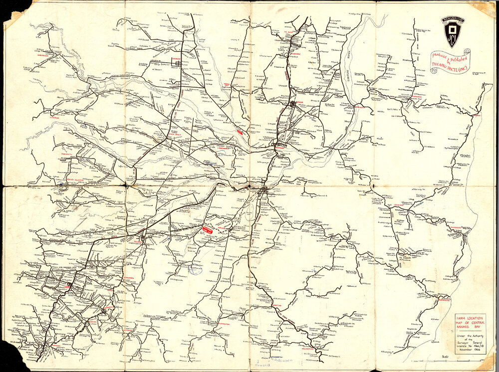 Farm Location Map of Central Hawkes Bay