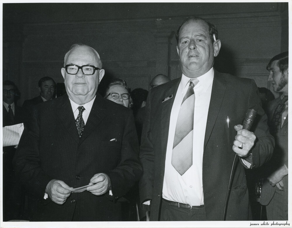 Sir James Wattie with Mr Brian Neill
