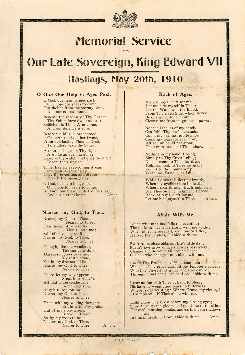 Memorial Service Hymn Programme