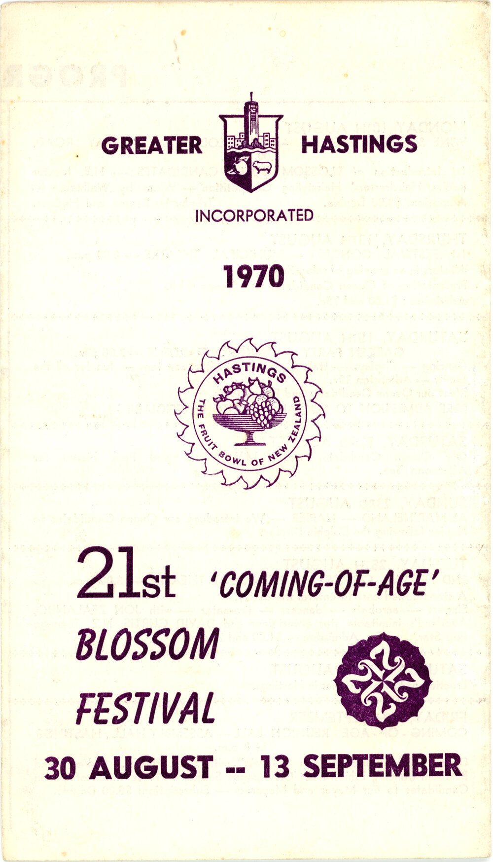 Hastings Blossom Festival Programme 1970