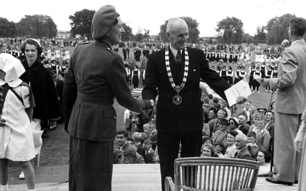 Mayor Robert Douglas Brown with Gertrude Chapman