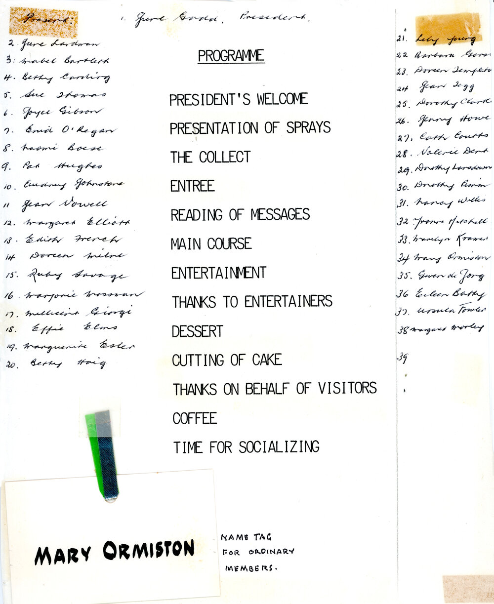 21st Birthday Dinner Programme