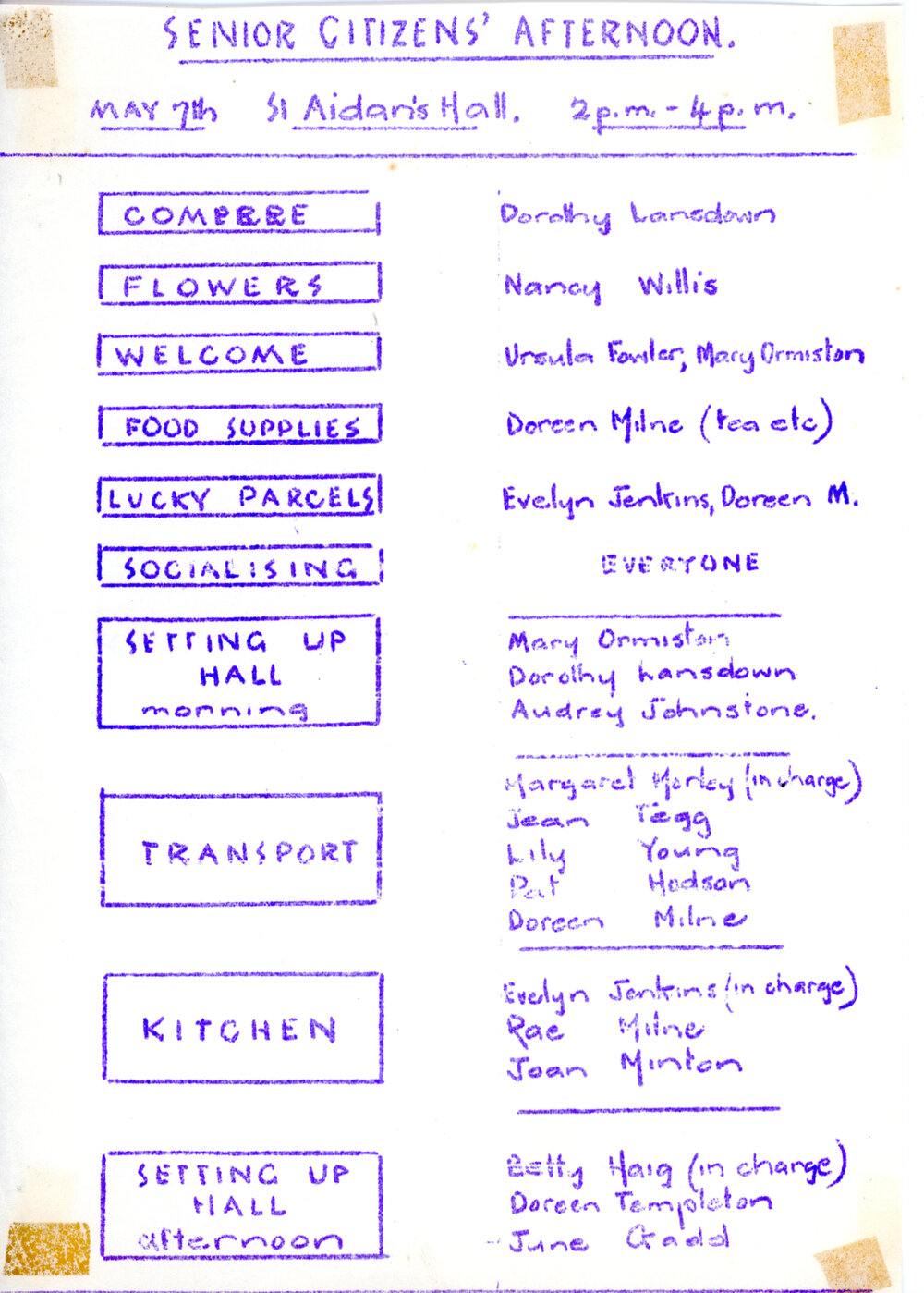 Senior Citizens Afternoon 1977