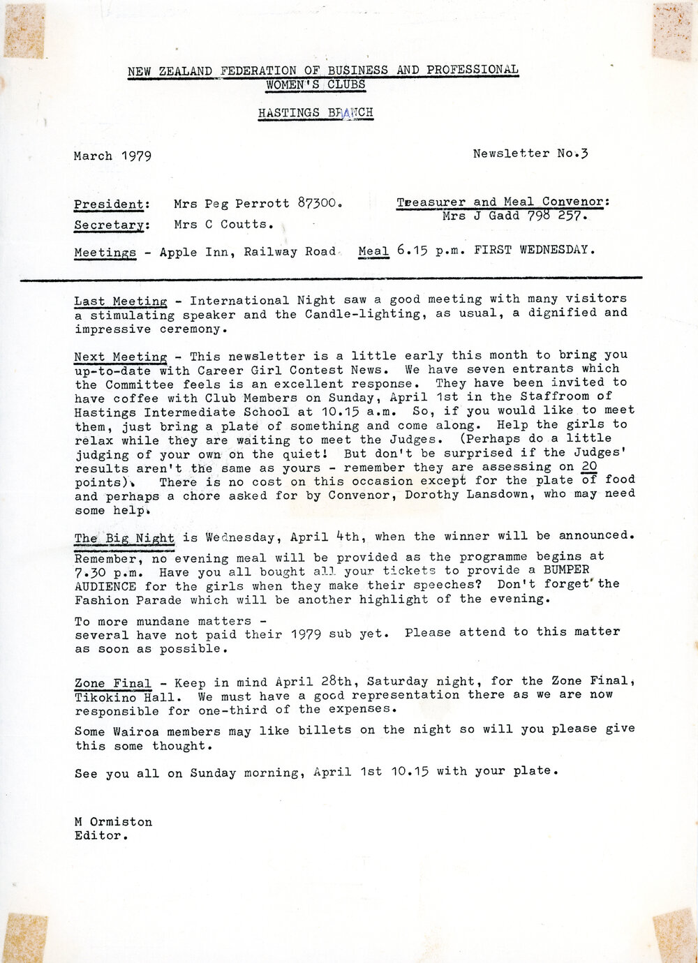 Newsletter March 1979