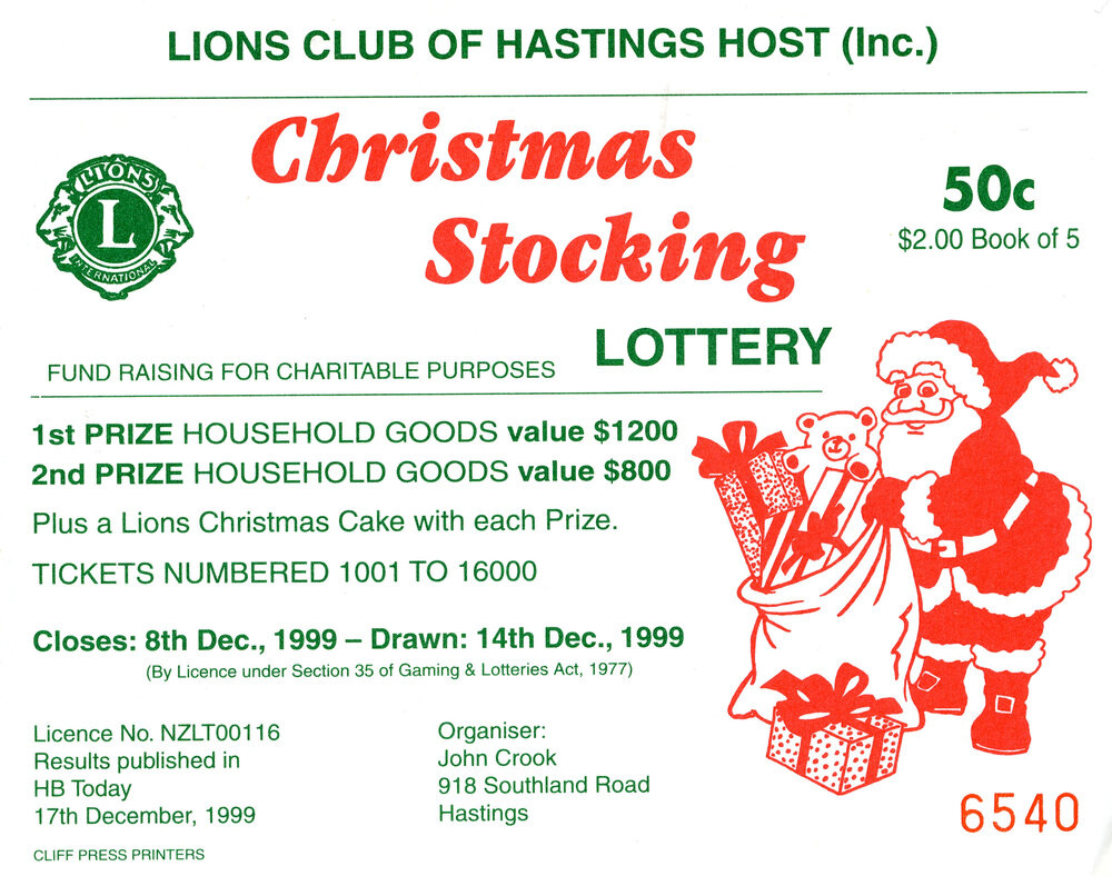 Christmas Stocking Lottery Ticket