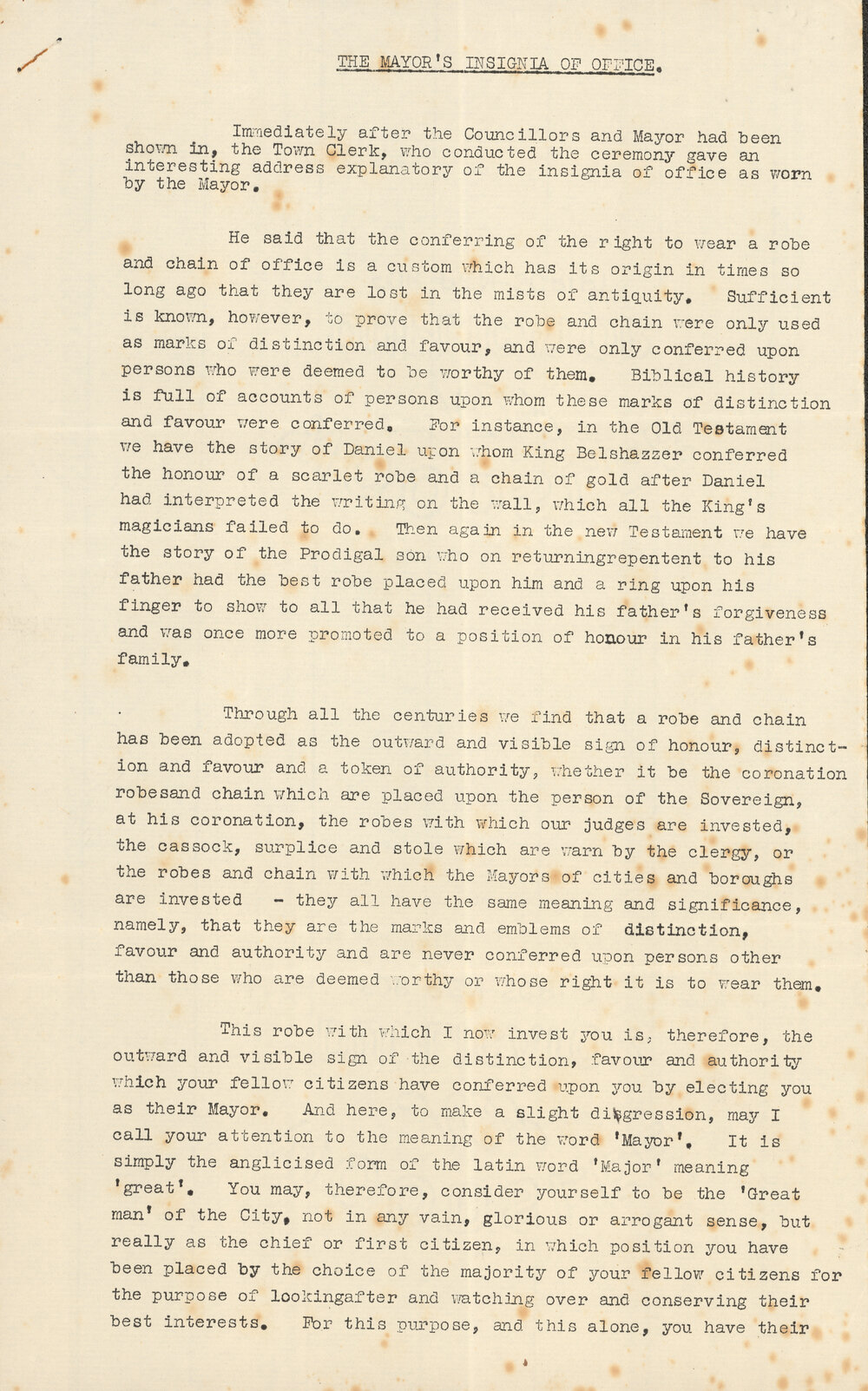 Mayor's Insignia of Office