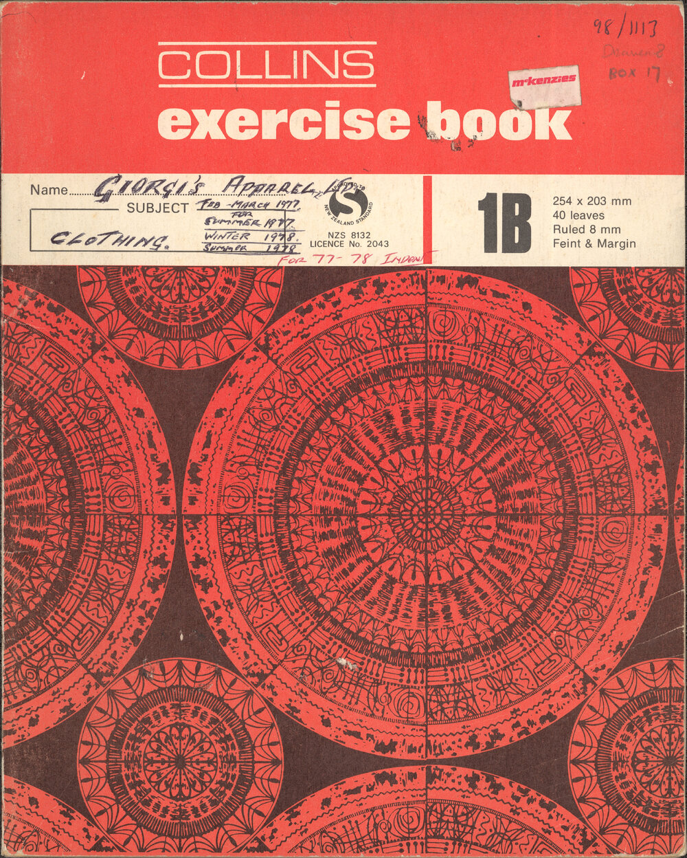 Giorgi's Apparel Order Book