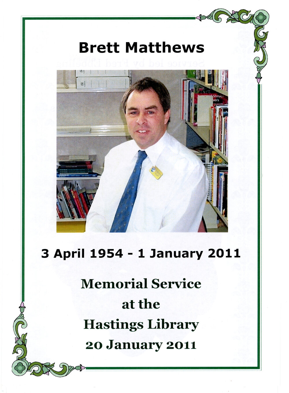 Brett Matthews Memorial Service