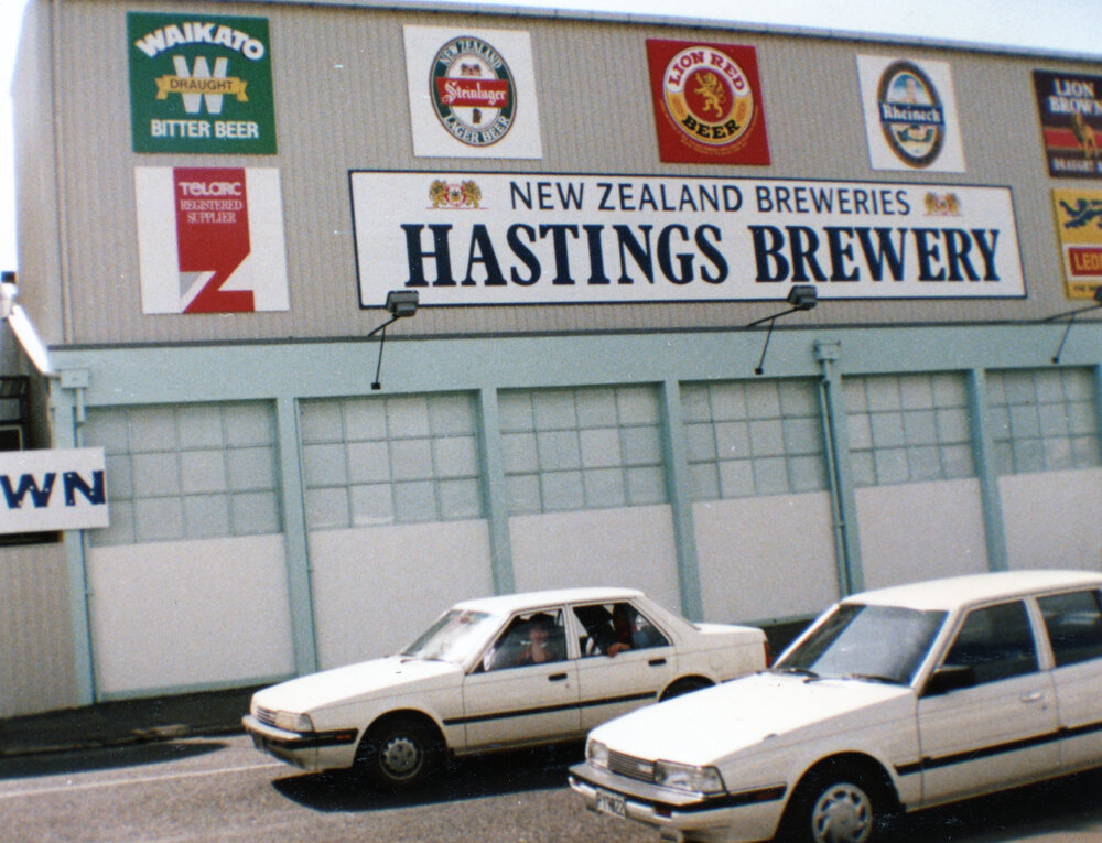 Brewery Building with Beer Signs
