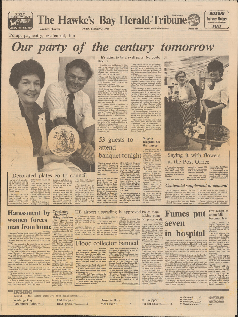 Hawke's Bay Herald Tribune - Centenary Eve