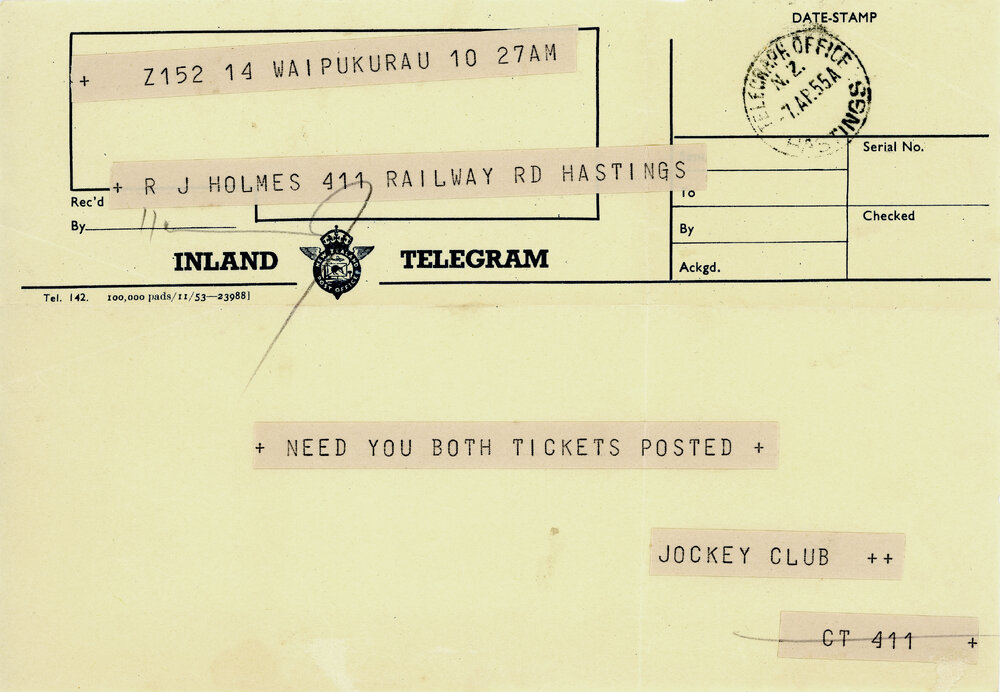 Telegram for R.J. Holmes