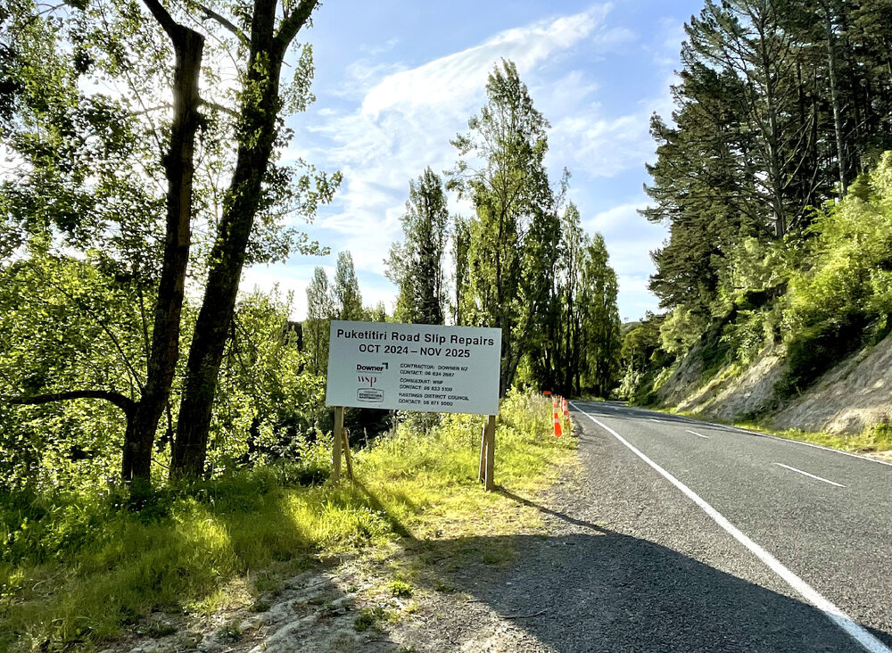 Puketitiri Road Repairs and Sign