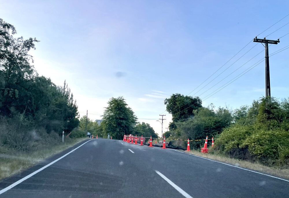Traffic Cones on Puketitiri Road