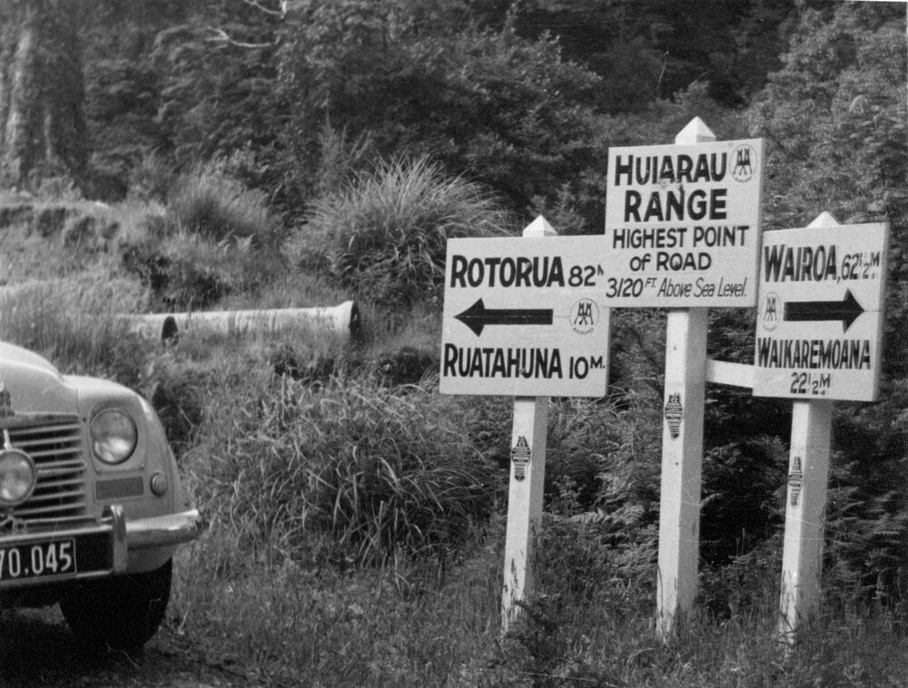 Road Signs at the Summit of the Huiarau Range