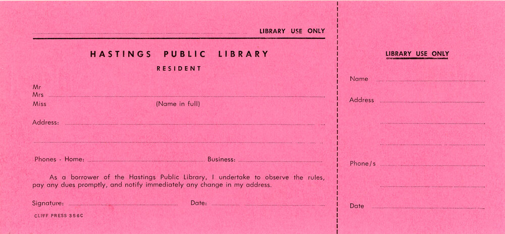 Library Membership Form - Resident