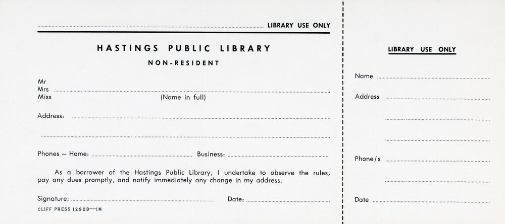 Library Membership Form - Non-Resident