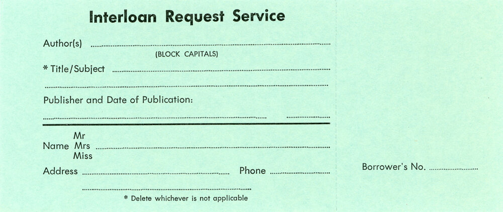 Interloan Request Form