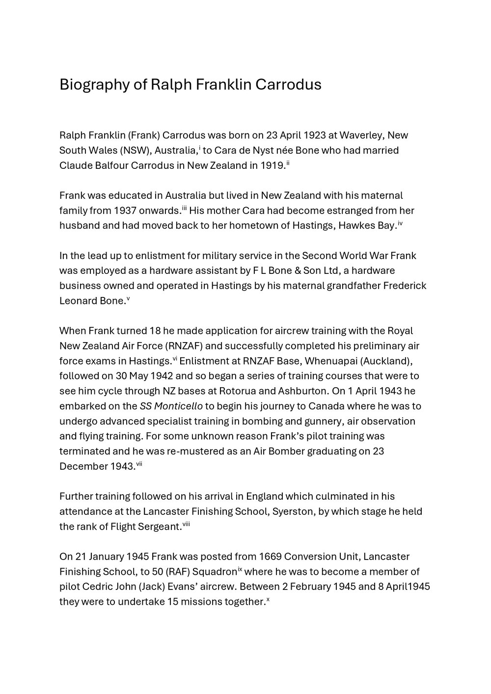 Biography of Ralph Franklin Carrodus