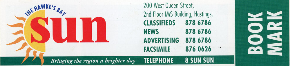Hawkes Bay Sun Bookmark
