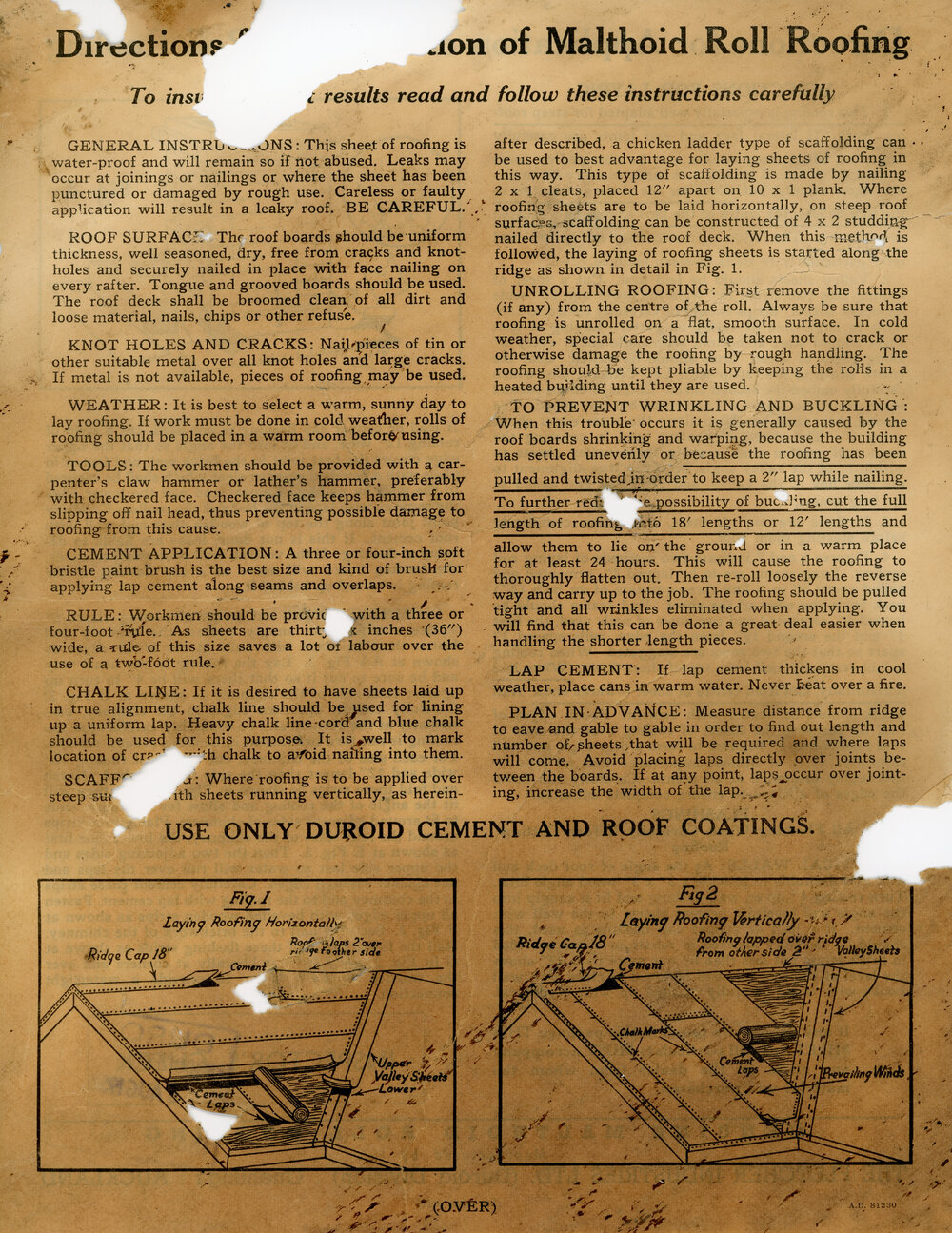 Maltoid Roof Instructions