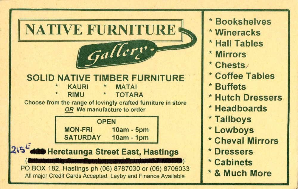 Native Furniture Gallery Business Card